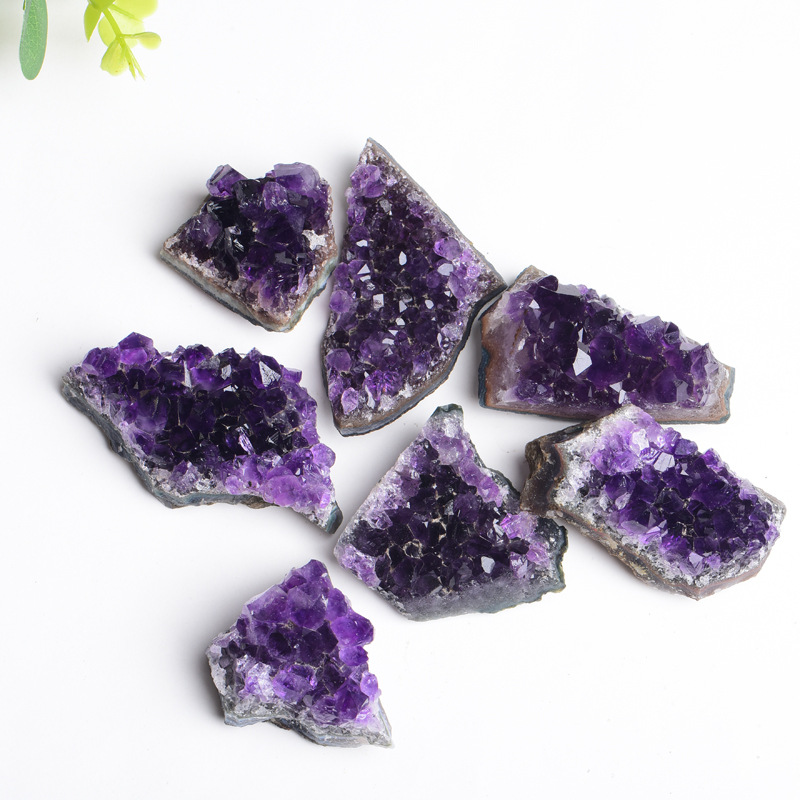 厂家批发天然紫水晶簇紫晶碎块巴西紫晶洞片原石矿物标本跨境热销