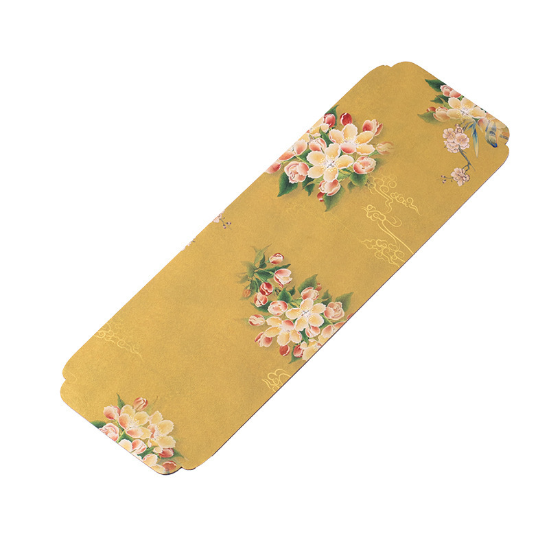 中式纹样餐布/桌旗/红木茶桌/桌旗布艺/茶具配件竹木白底实物图