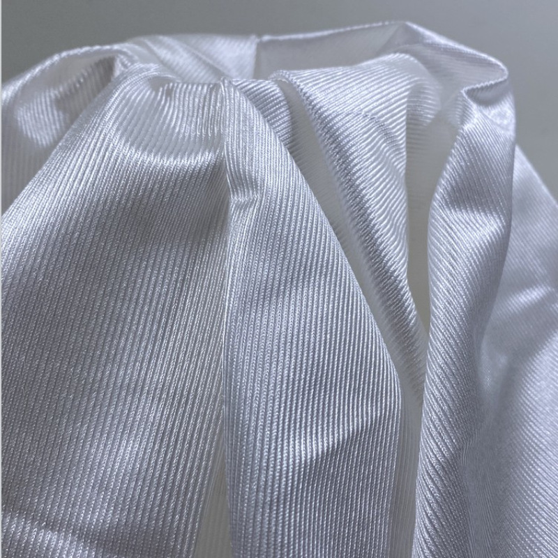 有光平布全涤经编丝光布低弹平布条纹亮光包边布服装玩具手袋面料细节图