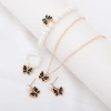Cross-border fashion pearl butterfly jewelry sets, oil-dripping butterfly pearl bracelets, earrings, necklaces, women's accessories wholesale Specification image