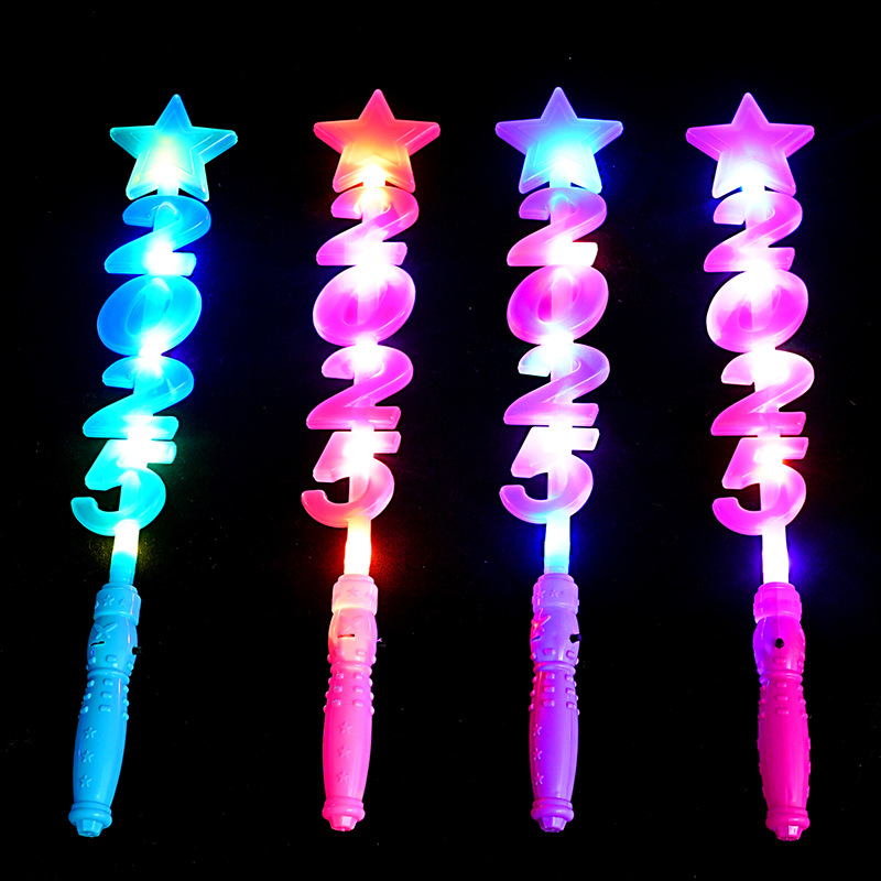 Cross-border new 2025 light stick magic stick light toy bar concert New Year's Day flash stick New Year gift Specification drawing