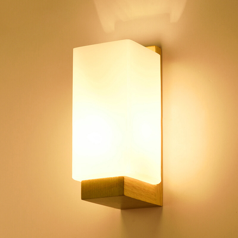 Nordic Bedroom Wall Lamp Bedside Lamp Living Room Aisle Balcony Solid Wood Simple Modern Creative Hotel Lighting Wholesale