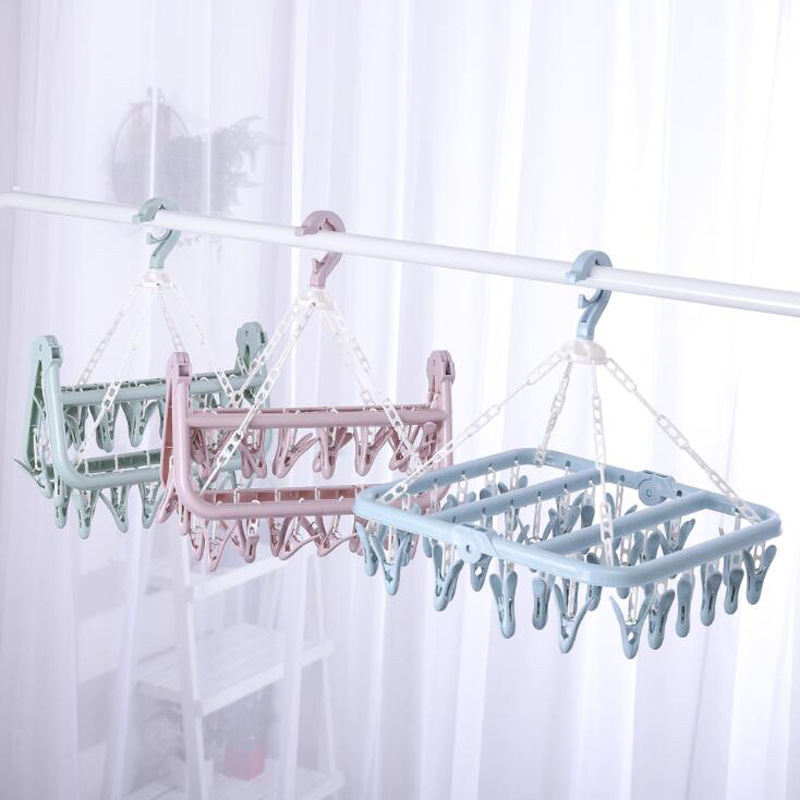 32-clip folding clothes hanger Item Picture
