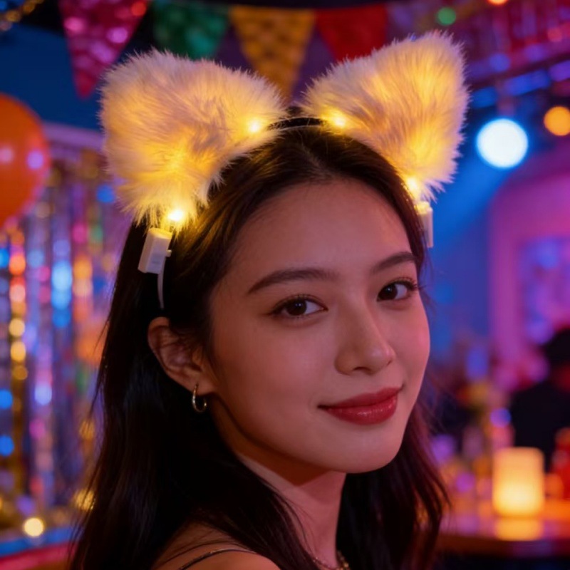 Luminous headbands, fox fur cat ear headbands, Spring Festival street stalls, night markets, small commodity and toy wholesale details Picture
