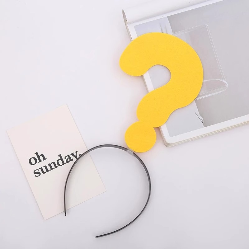 Cute, creative, funny, anti-get lost arrow-shaped headband, eye-catching question mark, exclamation, horn headband, hairpin, concert headwear Application Scenario