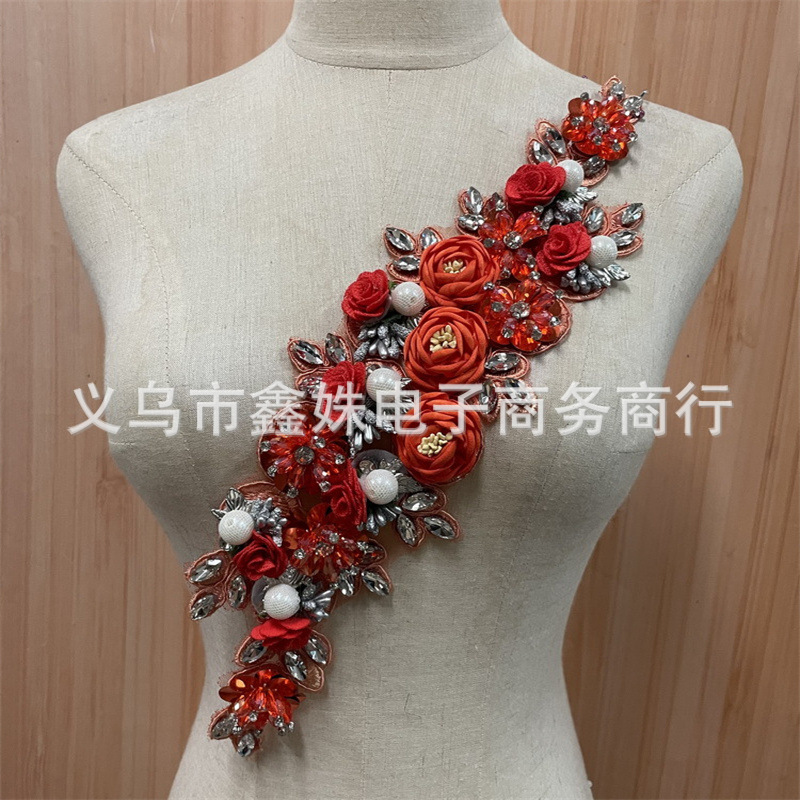 New style of beaded, patterned, applique, diamond-patterned, embroidered and flower-patterned clothing accessories, evening dress accessories Application Scenario