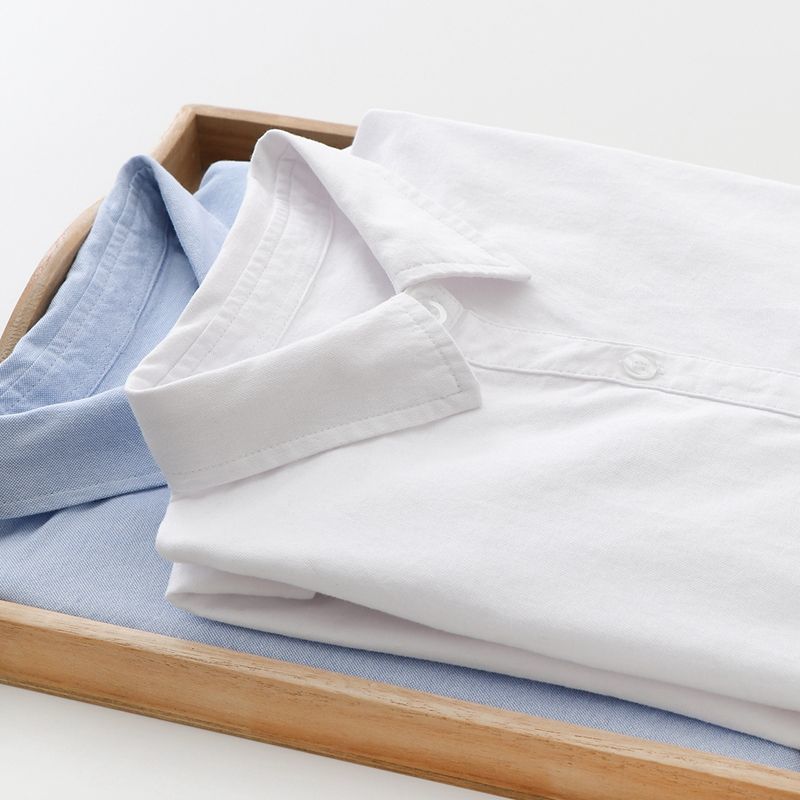 The new Japanese-style cotton Oxford fabric casual student shirt with a feminine texture in the early spring of 2022 is in vogue Application Scenario