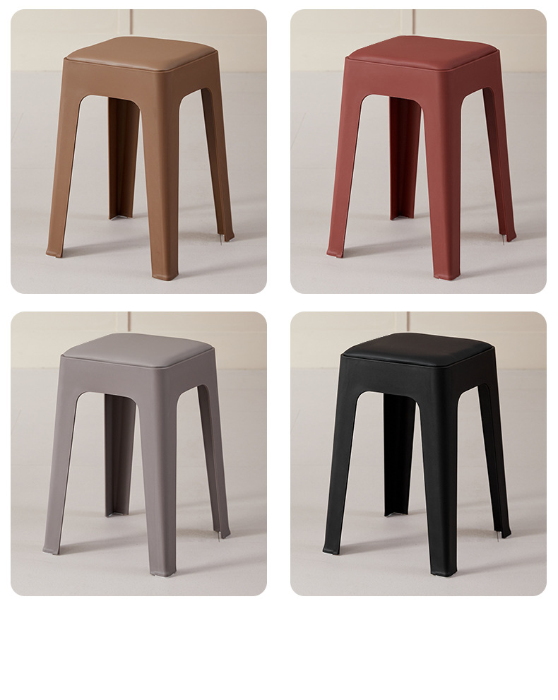 批发塑料凳子家用客厅现代简约可叠放久坐高方凳时尚北欧塑料凳详情20