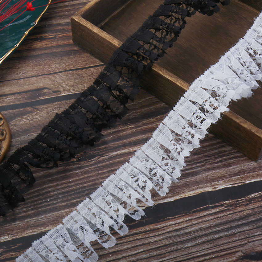 4cm lace DIY pleated toy skirt hem trim craft curtains home textile discounted lace in stock