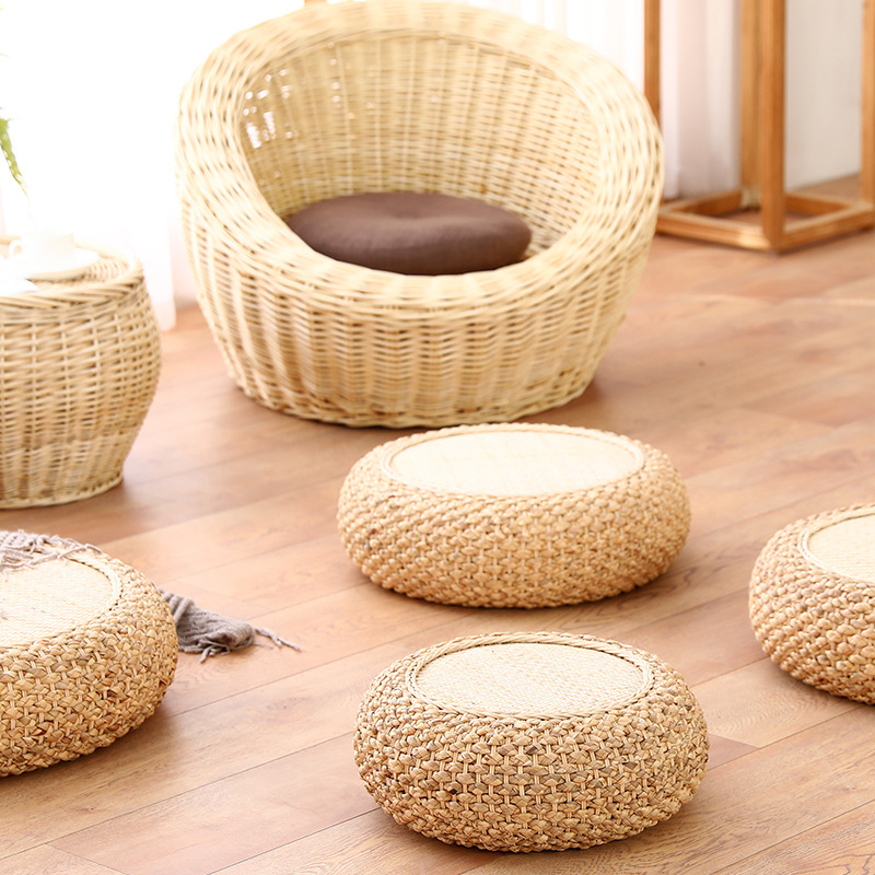 Household Japanese Simple Futon Cushion Rattan Woven Thick Tatami Mat Household Ins Wind Lazy Bay Window Mat