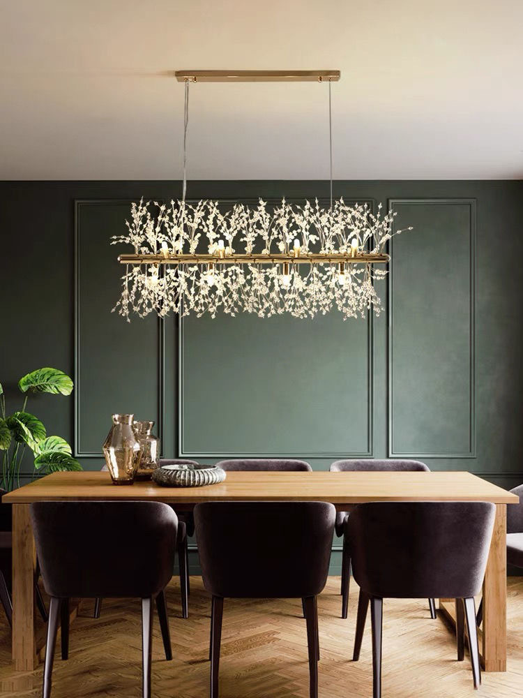 Firefly Crystal Lamp Dining Room Simple Modern Dandelion Table Light Luxury Lamp Lighting Network Red Restaurant Chandelier Specification drawing