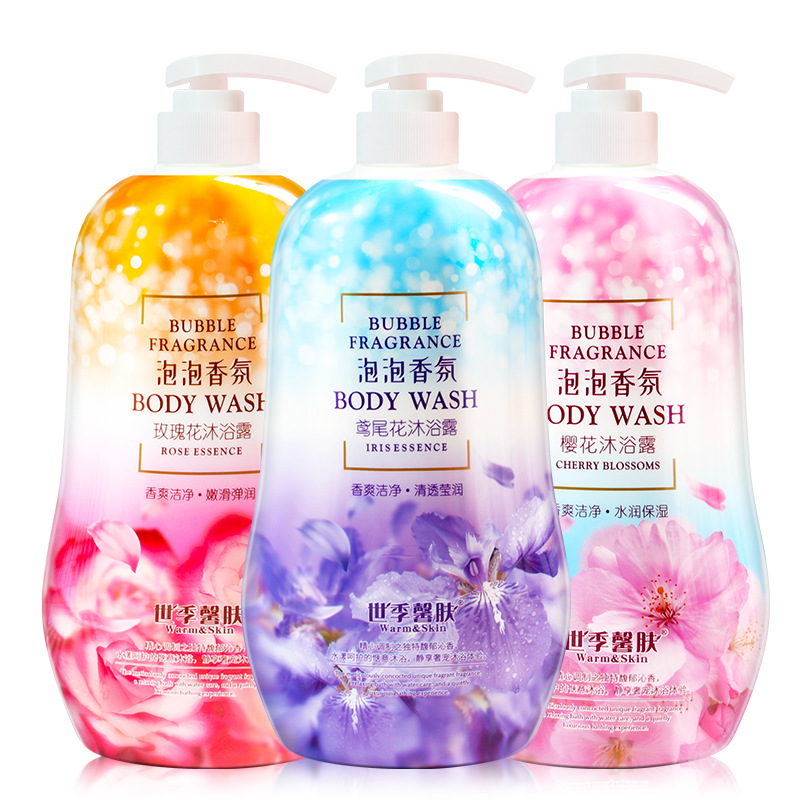 Wholesale family-sized lavender rose body wash, perfume, long-lasting moisturizing bubble cherry blossom body wash