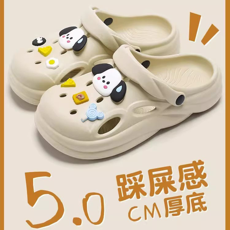 Croc Women's New Diy Baotou Lovers Thick Soles Not Slippery Men Summer Wear Eva Beach Sandals details Picture