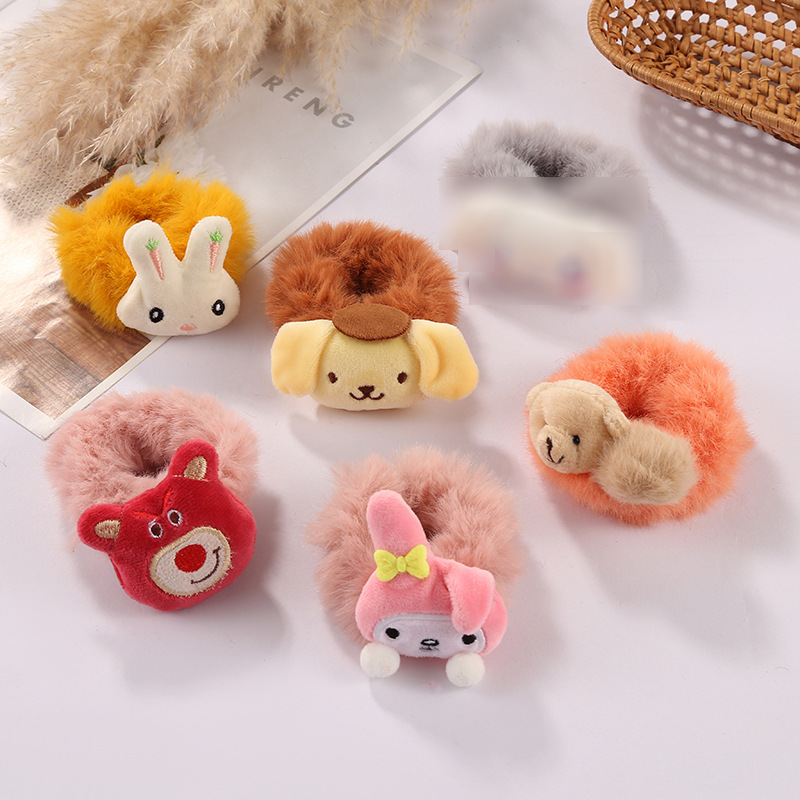 Cute plush hair bands, Korean Instagram cartoon bear hair bands, sweet girl headwear, children's hair bands wholesale