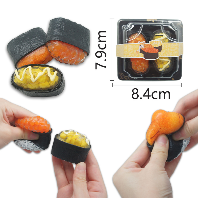 新款日本寿司捏捏乐TPR解压回弹仿真寿司捏捏食物食玩成人减压玩图