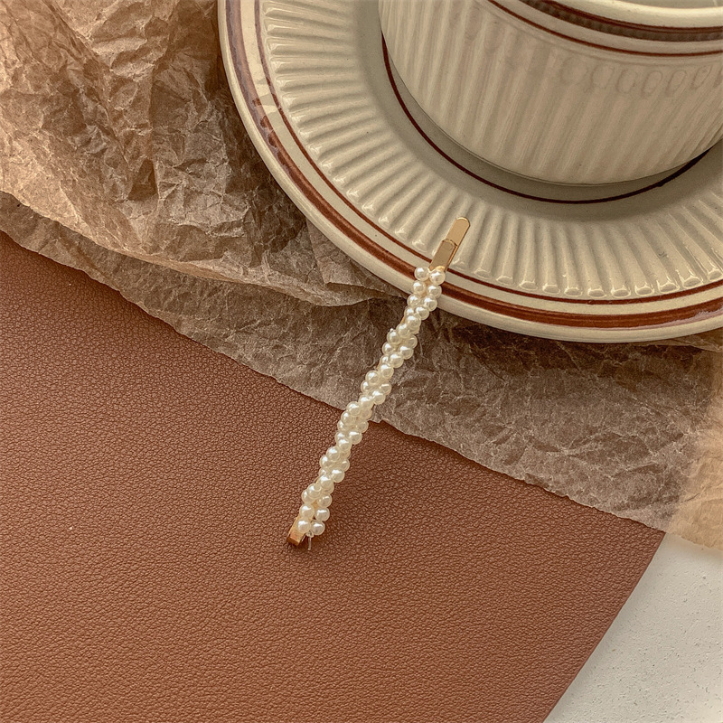 Pearl hair clips, bangs, forehead hair clippers, bb clips, popular one-line hair clips, 2022 new style clip headwear pic 13