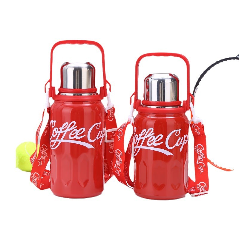 Manufacturers Direct Sales High Appearance Level Coke Cup Stainless Steel With Lifting Rope Double-Layer Vacuum Cup Outdoor Portable Thermal Pot Item Picture