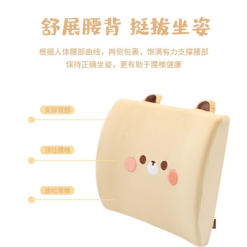 Wholesale Of Cartoon Animal Memory Foam Lumbar Support U-Shaped Pillowcase, Kanglewu Neck Pillow, Backrest, And Nap Pillow details Picture