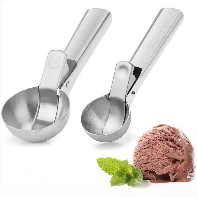 Stock Thickened Stainless Steel Ice Cream Scoop Home Ice Cream Scoop Flexible Ice Cream Scoop Watermelon Scoop details Picture