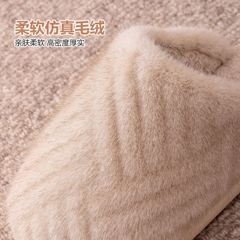 Fast Deer Flat Cotton Slippers Female Autumn And Winter 2023 New Warm Slippers Home Soft Bottom Silent Plush Outside To Wear Home details Picture