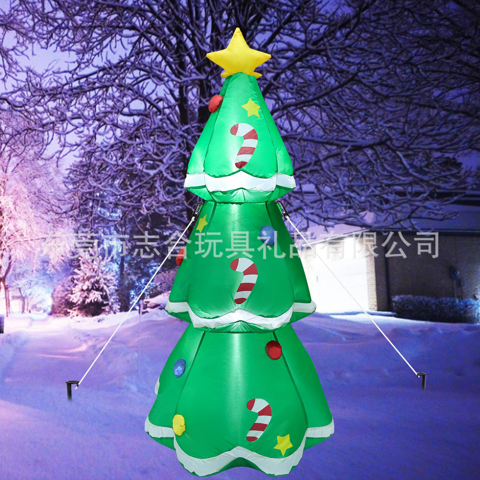 Offline recommendation: 1.2-meter five-pointed star Christmas tree inflatable inflatable Christmas stocking gift package, inflatable tree figurine doll details Picture