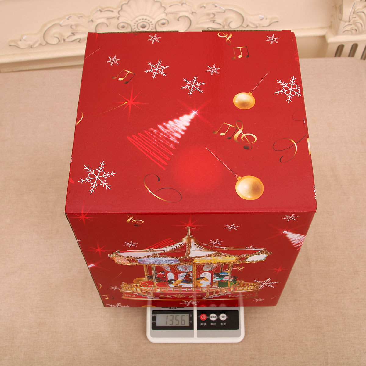 新款圣发光带音乐诞节音乐盒八音盒旋转木马圣诞节礼物礼品装饰品详情8