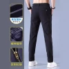 Ice Silk Pants Men 2024 New sporty loose straight-leg business trousers Summer thin quick-drying Casual Pants men details Picture