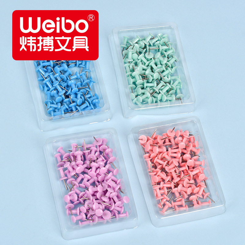 Wholesale of Weibo's new color large-head I-shaped nails, drawing nails, push-nails, cork board nails, and decorative painting nails Application Scenario