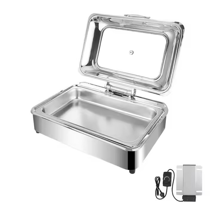 Hotel Stainless Steel Hydraulic Buffet Stove Cross Border Restaurant Thermal Insulation Buffy Stove Hot Dish Stove Electric Heating Clamshell Visible Item Picture