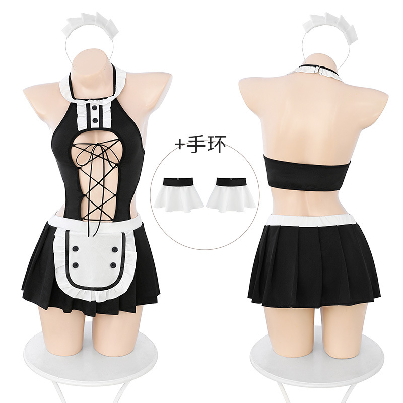 Sexy lingerie maid set bindings role play sexy seduction uniform flirtation Item Picture