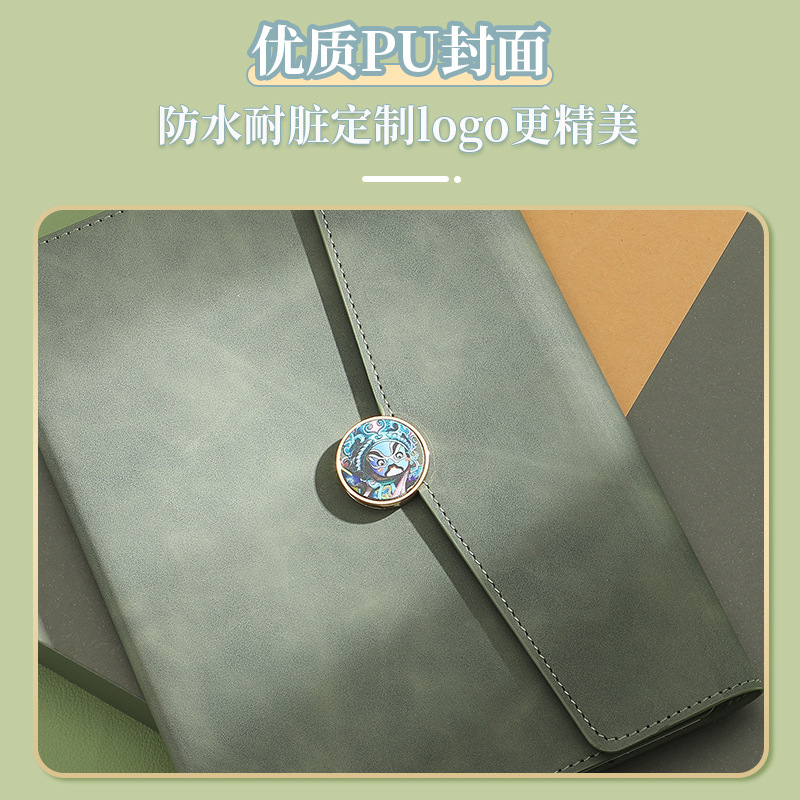 Business High-Grade Office Notebook Gift Box Set High Appearance Level Three Fold Notepad Corporate Diary Can Be Engraved details Picture