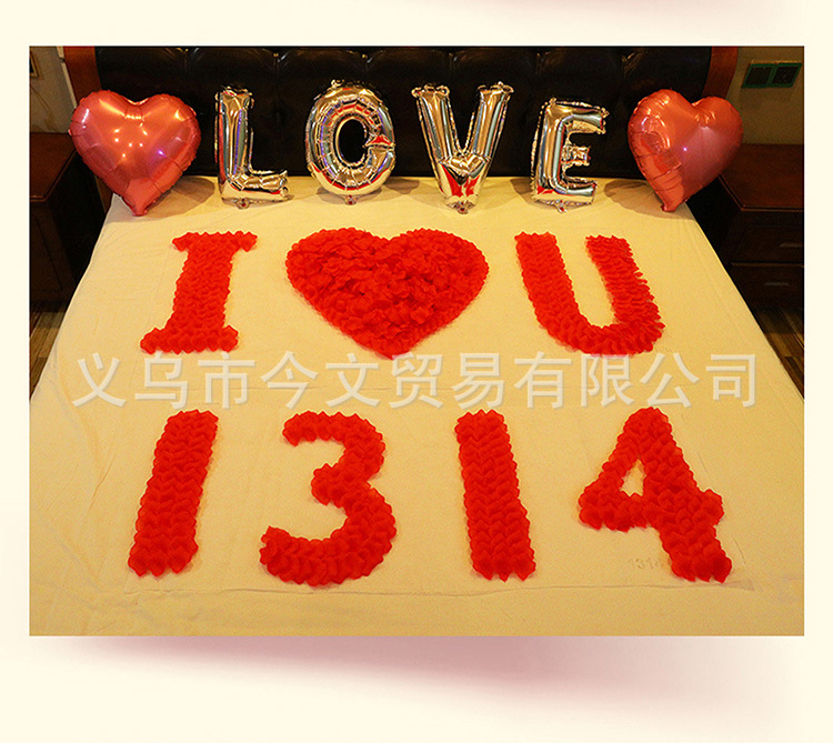 100片浪漫创意手撒假花无纺布仿真玫瑰花瓣场地布置装饰用品批发详情12