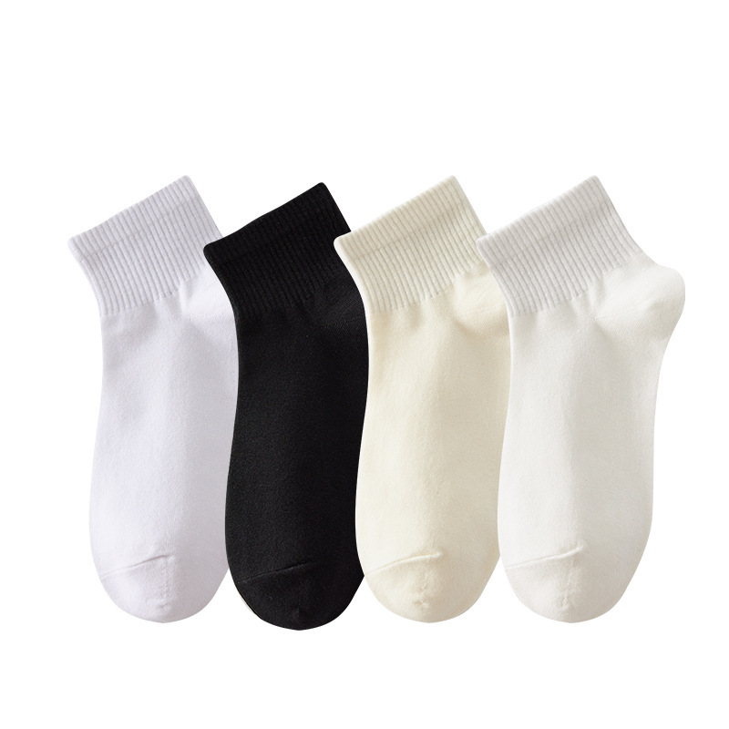 All-cotton short socks, solid-color socks, pure cotton short socks for women, student sports and casual, dopamine trendy socks, candy-colored boat socks Item Picture