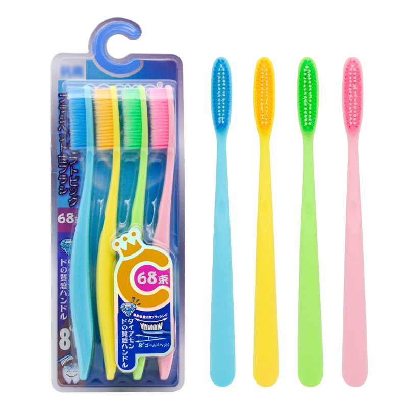 Color Soft Hair Oral Cleaning Fresh Breath Tongue Coating Cleaning Toothbrush Daily Necessities Four Sets