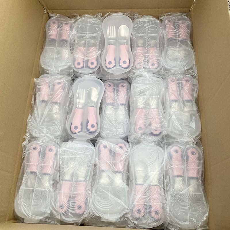 Stainless steel spoon fork Children baby set 316 short handle baby children baby stainless steel short handle spoon details Picture