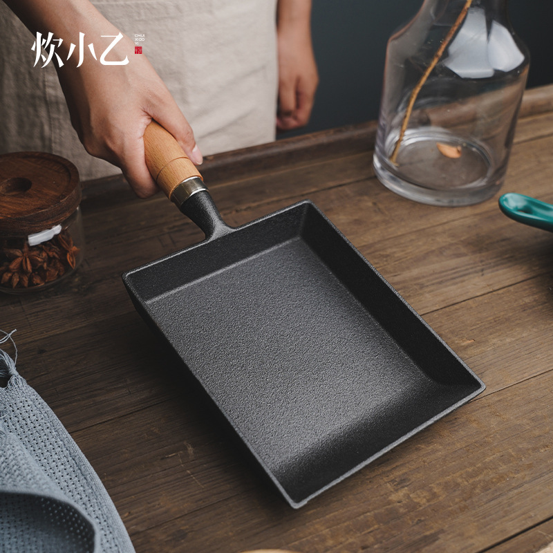 铸铁方形迷你煎锅日式玉子烧平底锅不粘锅不粘平底煎蛋锅家用