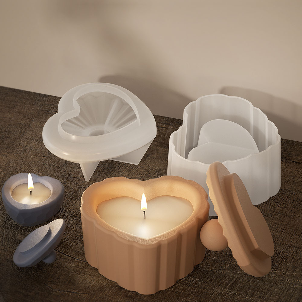 diy crystal resin resin gypsum heart-shaped rhombus candle cup incense burner stand ornament, silicone mold handicraft ornament, handicraft Application Scenario