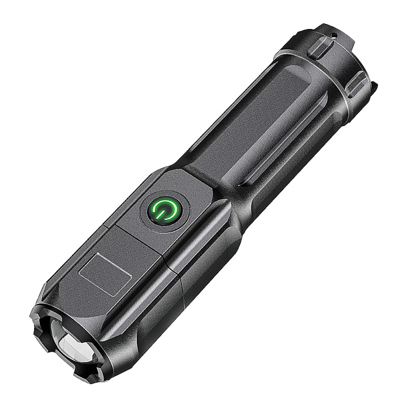 New telescopic zoom high-intensity flashlight, USB charging 18650 flashlight, small and portable, focusing, long-range and floodlight Item Picture