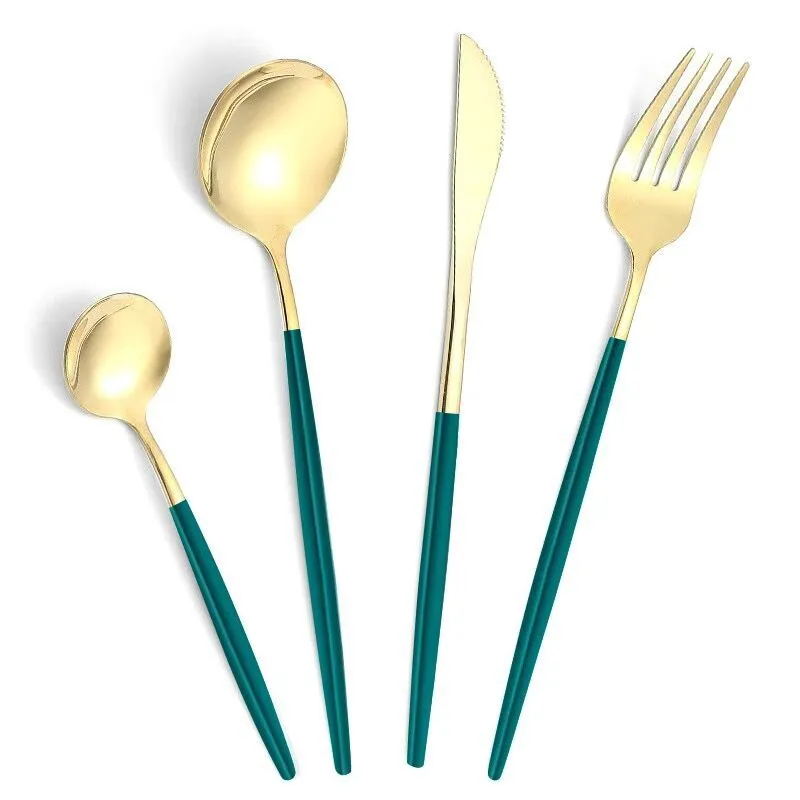 Stainless Steel Portugal 4-Piece Cutlery Set Knife Fork Spoon Western Food Set Steak Knife Hotel Restaurant Supplies