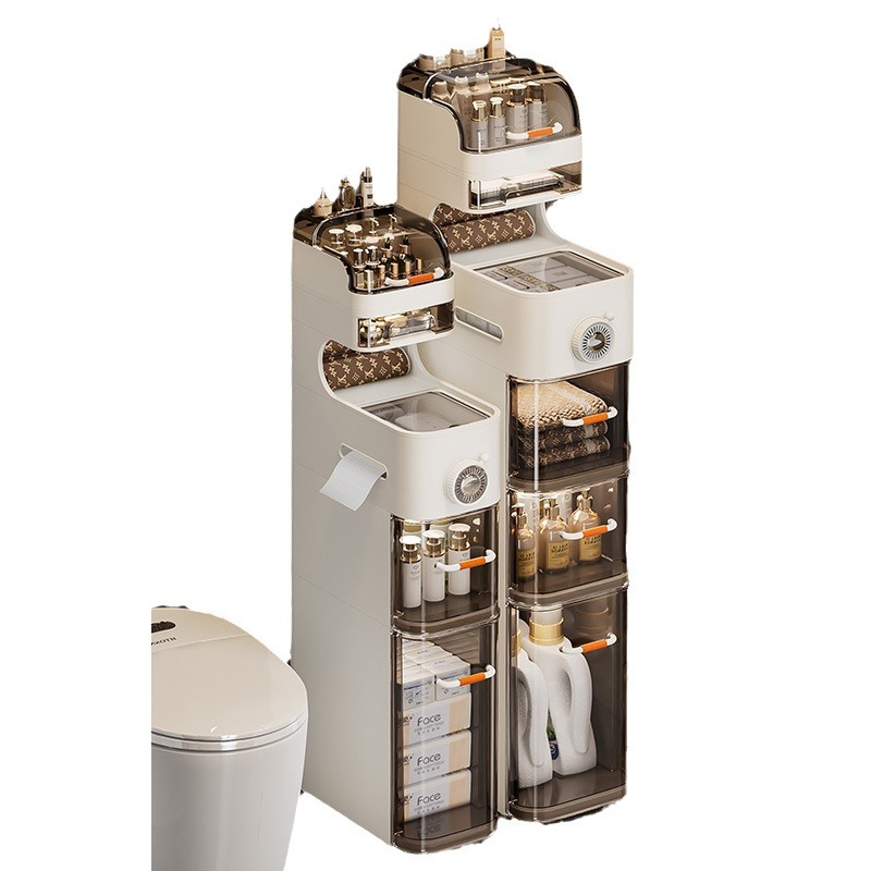 Bathroom Slit Storage Cabinet Ultra-Narrow Drawer Type Toilet Storage Cabinet Bathroom Toilet Floor Shelf Item Picture