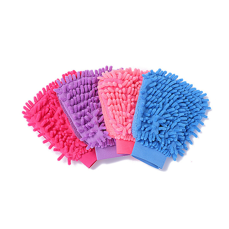 Chenier single and double sided car wash gloves, velvet coral worm car cleaning gloves, special car cleaning tools for beauty and maintenance Item Picture