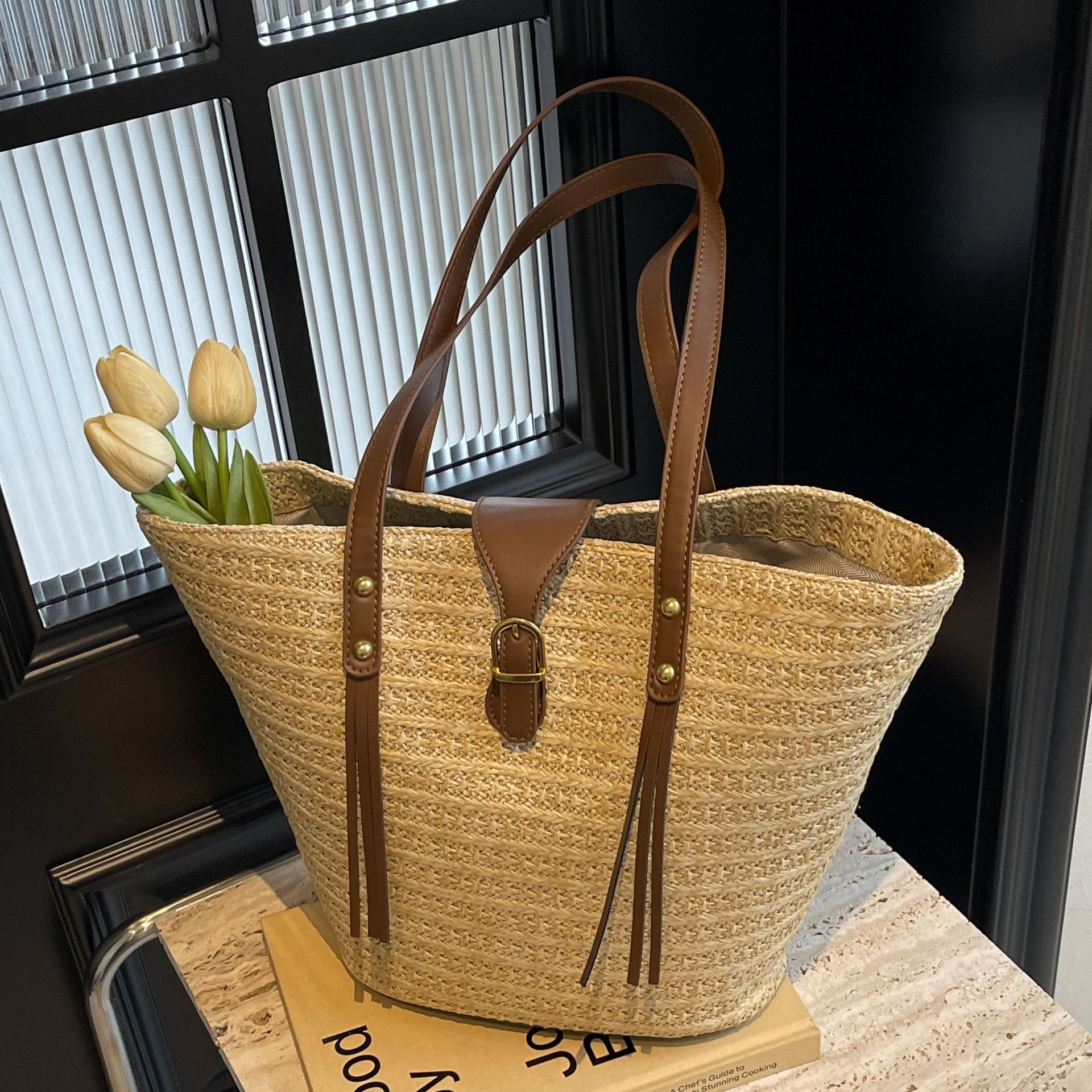 草编大容量包女包编织夏天沙滩女2024新款包包单肩手提托特包大包