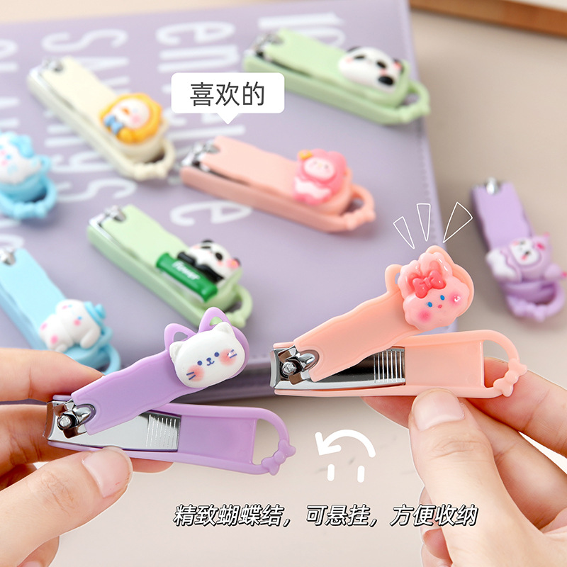 可爱卡通指甲剪学生高颜值折叠指甲刀儿童家用修甲工具指甲钳小号