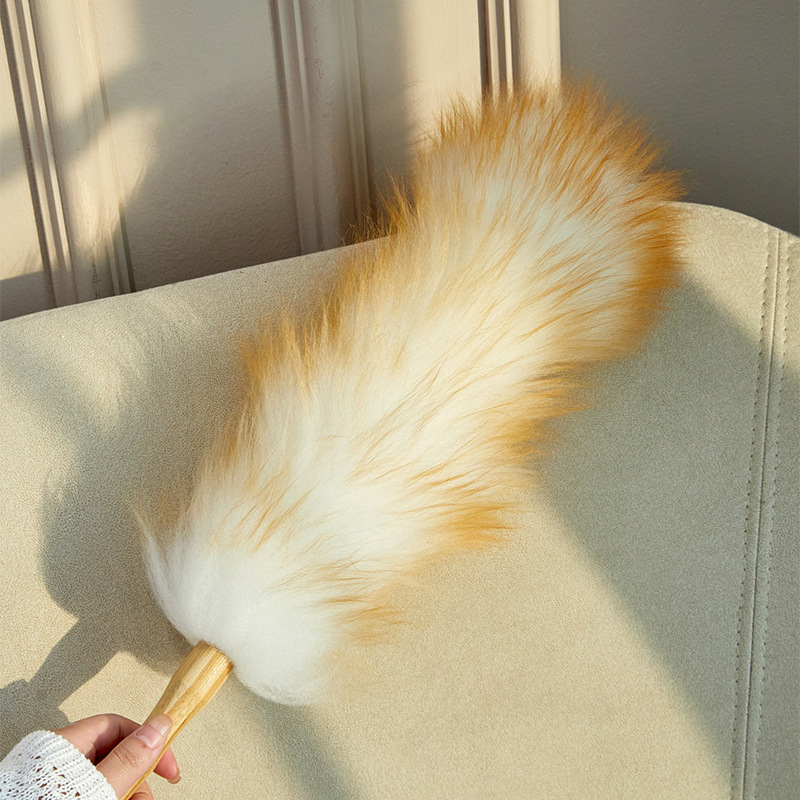 Zimu pure wool dust-removing, dust-sweeping and cleaning tools, indoor home, household and car thickened and denser electrostatic feather duster, dust-removing, table duster, small broom, dust-removing bullet, lightweight and easy to use cleaning tools