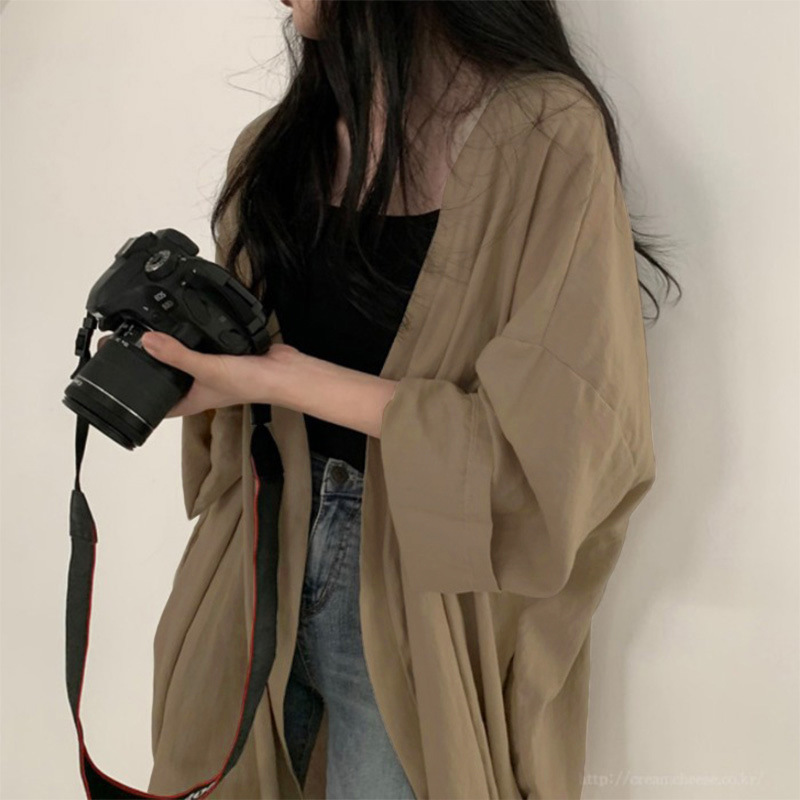 Summer Korean Version Of Loose Long Sleeve Cardigan Coat Blouse Southeast Asian Women's Solid Color Thin Windbreaker Sunscreen Clothes Women Application Scenario