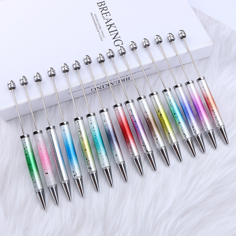 New Diy Beaded Pen Uv Electroplated Star Glitter Gradual Beaded Ballpoint Pen Personalized Hand-Beaded Gift Pen Application Scenario