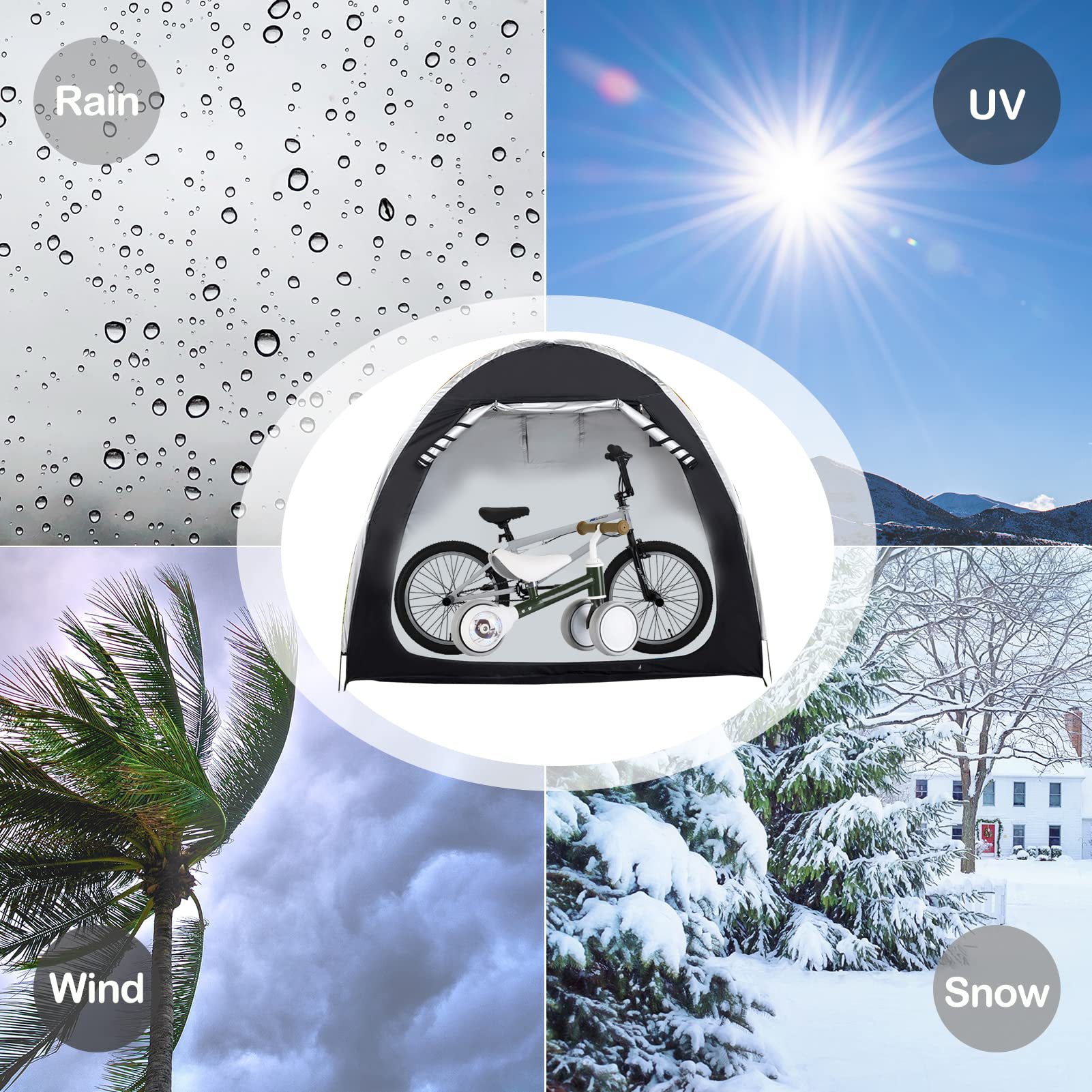 Factory wholesale outdoor storage and parking mountain bike tents, large-space foldable portable outdoor bicycle tents Application Scenario