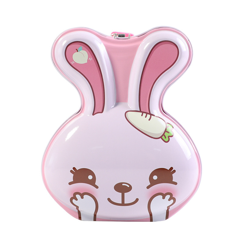 Self-owned brand, cute rabbit cartoon piggy bank with keychain, home decoration, piggy bank style, book safe, piggy bank Application Scenario