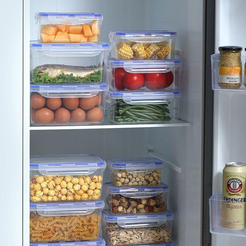 Kitchen storage box, fresh-keeping box, plastic microwave heating lunch box, office worker sealed rectangular refrigerator storage box details Picture