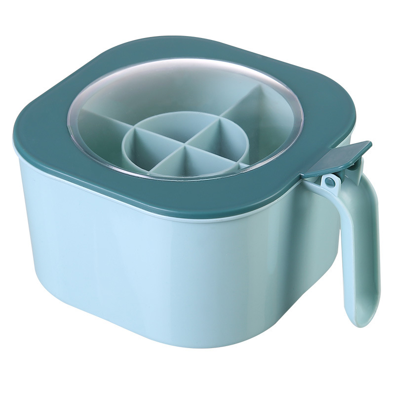 Four-in-one seasoning box Kitchen salt monosodium glutamate seasoning box Seasoning box set Household with spoon condiment bottle jar Item Picture